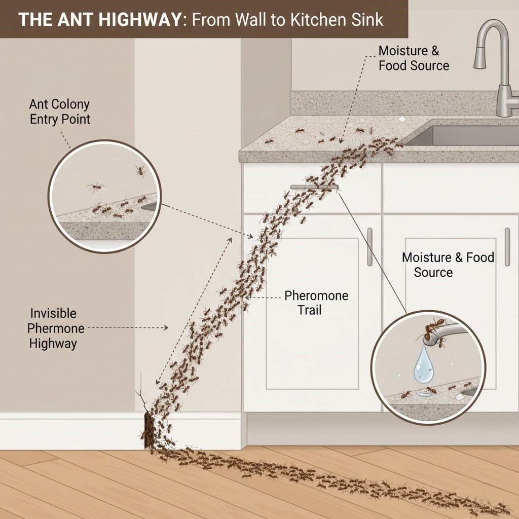 Identifying entry points is vital for placing baits where they will be most effective.